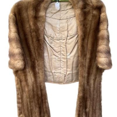 2 VINTAGE MINK STOLES BLONDE AND BROWN