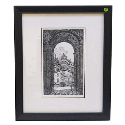 PETER GARBERA ETCHING ST MICHAELS GATE VIENNA