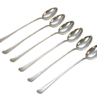 6 STERLING SILVER FAIRFAX ICED TEA SPOONS