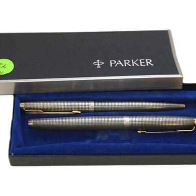 VINTAGE STERLING SILVER PARKER 75 FOUNTAIN PEN / PENCIL