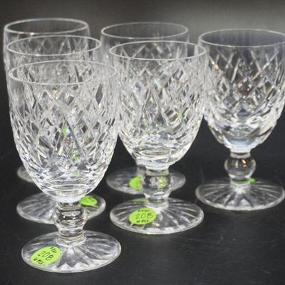 6 WATERFORD CRYSTAL DONEGAL CORDIAL GLASSES
