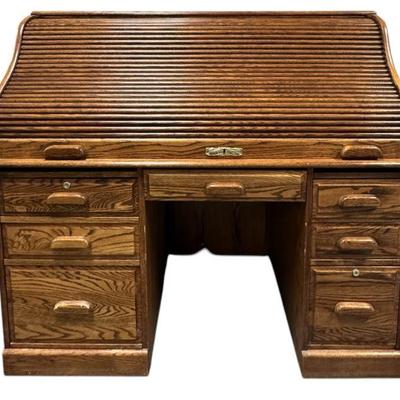 SOLID OAK ROLL TOP DESK WINNERS ONLY