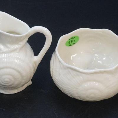 BELLEEK IRELAND PORCELAIN SUGAR AND CREAMER