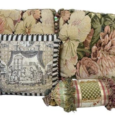 LOT OF SHABBY CHIC CUSTOM PILLOWS - 4 PIECES