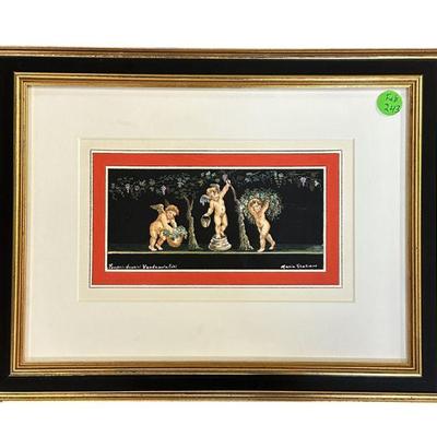 FRAMED POMPEI GOUACHE MARIA GRAZIANO