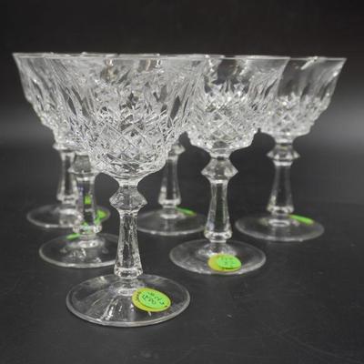 6 PEILL OF GERMANY PFALZGRAF RED WINE CRYSTAL GLASSES