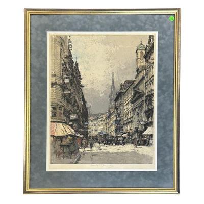 SIGNED ETCHING 1928 LUIGI KASIMIR CARINTHIAN ROAD