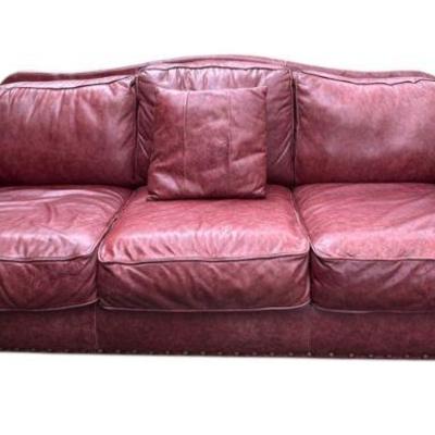 LAZY BOY BURGUNDY LEATHER SOFA