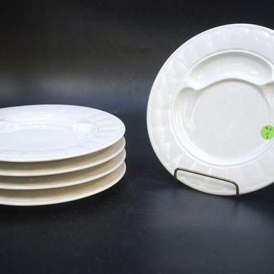 5 PILLIVUYT WHITE ARTICHOKE PLATES