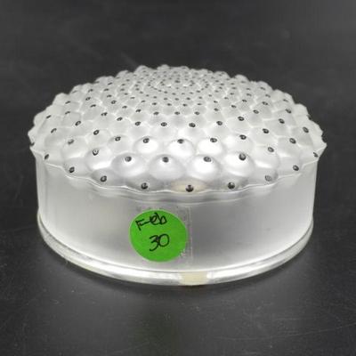 LALIQUE CRYSTAL CACTUS ROUND BOX WITH LID