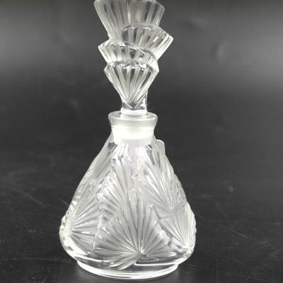 LALIQUE CRYSTAL PALMETTE PERFUME AND STOPPER