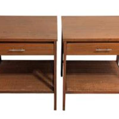 Pair of Paul McCobb for Calvin Linear Side Tables.

Both pieces have some light surface scratches. Please see photos for additional...