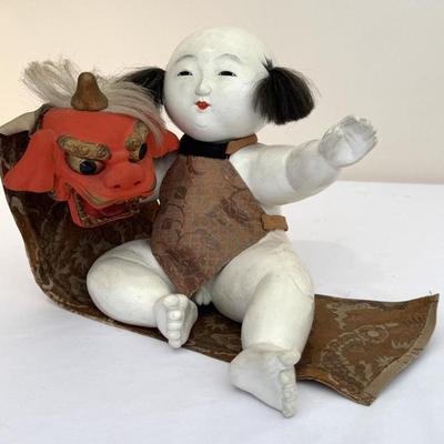 Vintage Japanese Seated Gosno Ningyo Doll 