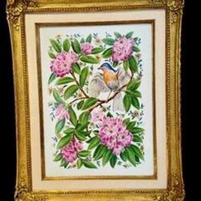  Boehm Porcelain Eastern Bluebird Plaque

The beautiful gilded frame accentuates the gorgeous design! 

Limited Edition. 

Measures...