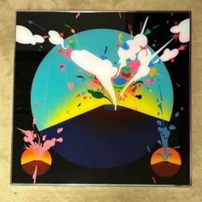 "Alba Patera" Lacquer Back Sprayed on Plexiglass Art by Richard T. Brewer 

Measures 36 x 36 inches. 
