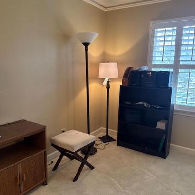 Bookshelvs, Lamps, Stool