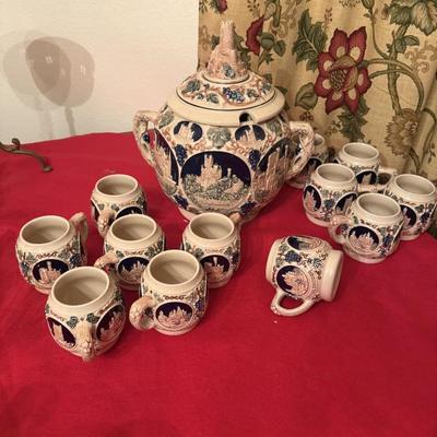 W Germany Tea pot and mugs 