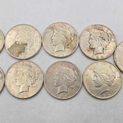 #1788 • (9) 1925 Silver Peace Dollars
