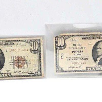 #1028 • (2) 1929 National Currency $20 Bank Note
