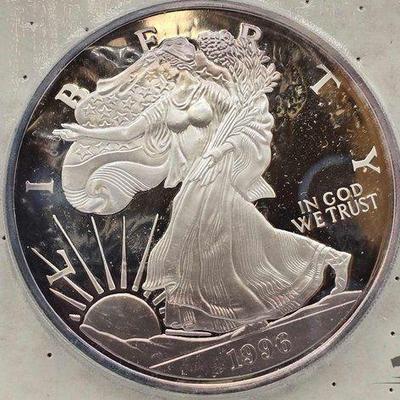 #2016 • 1996 Silver Eagle One Troy Pound .999 Fine Silver with Certificate of Authenticity

