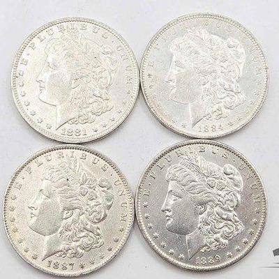 #1563 • (4) New Orleans 1881-1889 Morgan Silver Dollars
