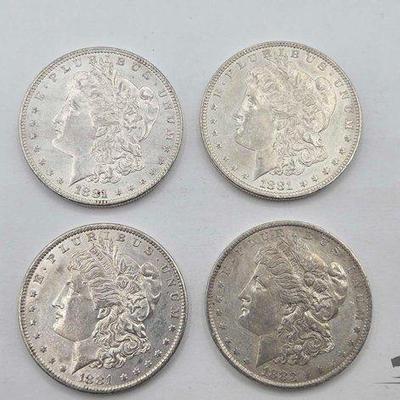 #1558 • (4) New Orleans 1881-1883 Morgan Silver Dollars
