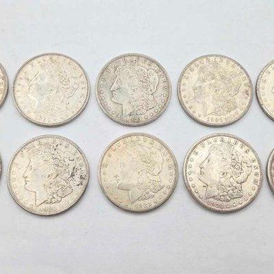#1602 • (10) San Francisco 1921 Morgan Silver Dollars
