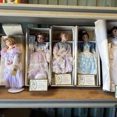 #3066 • (6) Porcelain Dolls with COA
