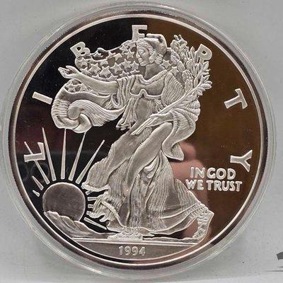 #2030 • 1994 Silver Eagle One Troy Pound .999 Fine Silver with Certificate of1 Troy Pound. 999 fine Silver
