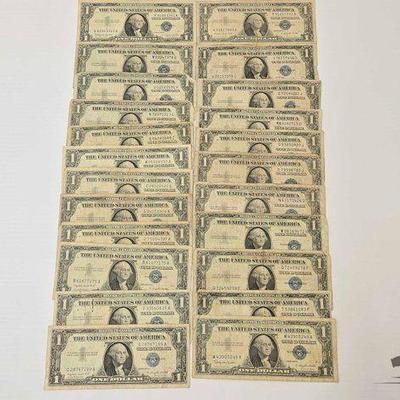 #1044 • (23) $1 Silver Certificate

