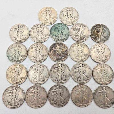 #1866 • (30) Walking Liberty Half Dollars, 271g
