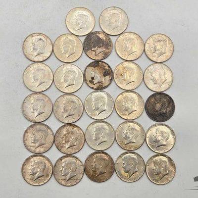 #1876 • (27) 1964 Silver Kennedy Half Dollars, 337g
