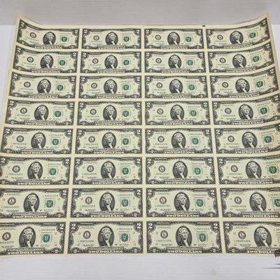 #1050 • (9) Albums of Uncut $2 Dollar Banknotes
