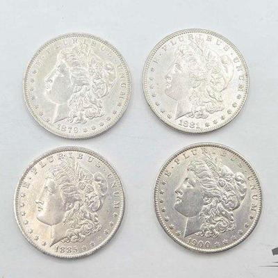 #1560 • (4) New Orleans 1879-1900 Morgan Silver Dollars
