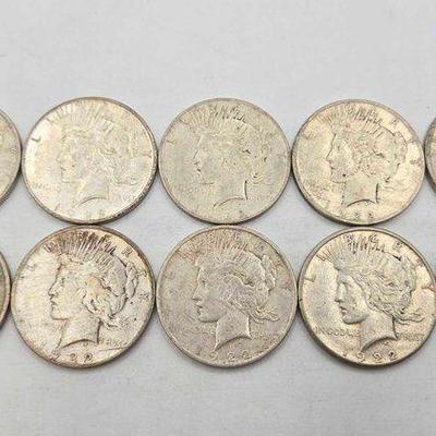 #1730 • (10) 1922 Peace Silver Dollar
