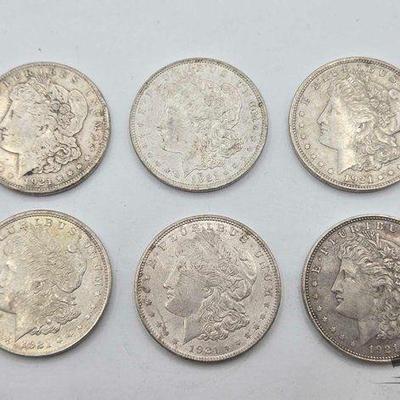 #1550 • (6) Philadelphia 1921 Morgan Silver Dollars
