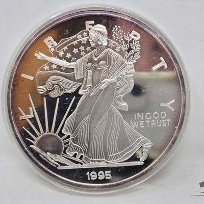 #2010 • 1995 Silver Eagle One Troy Pound .999 Fine Silver with Certificate of Authenticity
