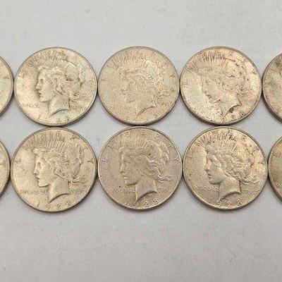 #1804 • (10) 1928 Silver Peace Dollars
