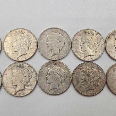 #1734 • (10) 1922 Peace Silver Dollar
