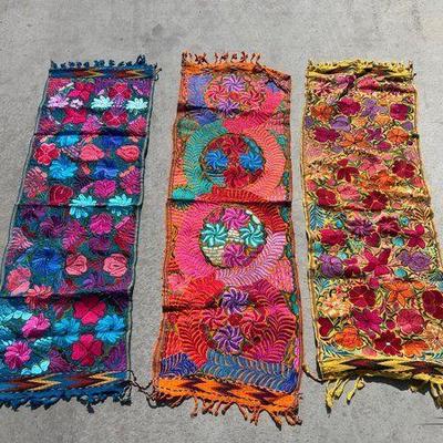 #3008 • (3) Floral Embroidered Table Runners
