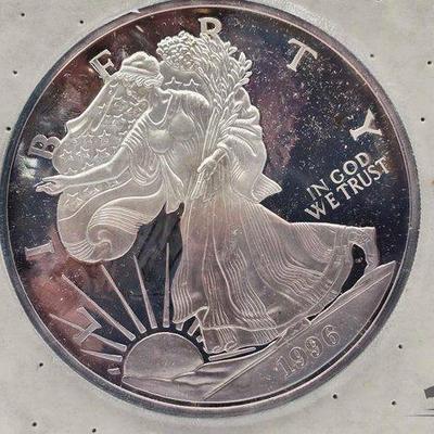 #2026 • 1996 Silver Eagle One Troy Pound .999 Fine Silver with Certificate of Authenticity
