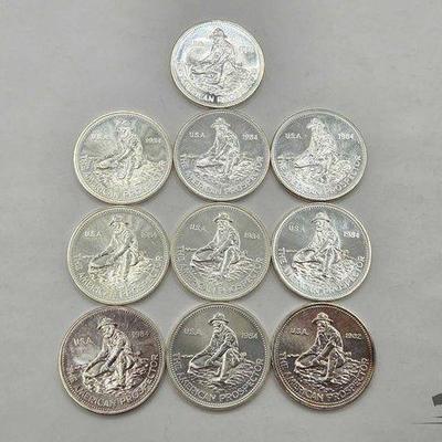 #2120 • (10) 1982-1984 The American Prospector Silver Round .999

