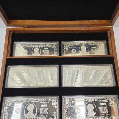 #2058 • 6 Quater Pound silver dollars. 999 with COA
