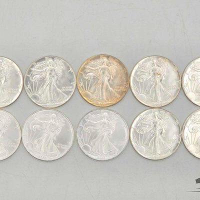 #2088 • 10 Silver Eagle 1 Troy Oz Coins

