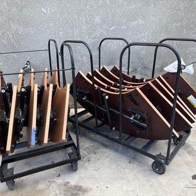 #2900 • (10) Folding Tables with (2) Transport Carts
