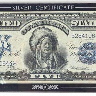 #1008 • 1899 Indian Chief $5 Silver Certificate
