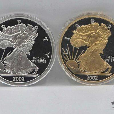 #2042 • 2 Half Pound Silver Eagle .999 Fine Silver Coins with CoA
