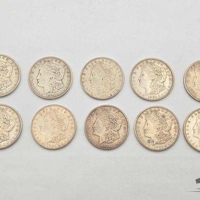 #1600 • (10) San Francisco 1921 Morgan Silver Dollars
