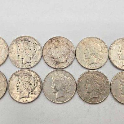 #1732 • (10) 1922 Peace Silver Dollar
