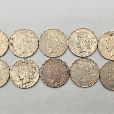 #1784 • (10) 1923 Silver Peace Dollars

